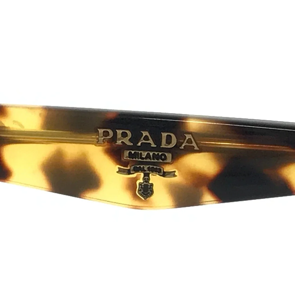 Prada Eyeglasses Frames VPR15P NAI-1O1 Top Black Medium Havana Cat Eye 53-16-135
